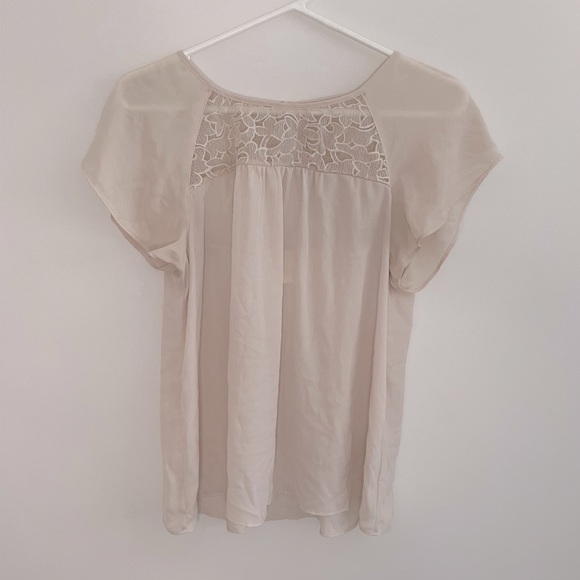 Cream short-sleeve blouse - Picture 1 of 3